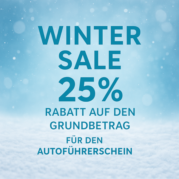 Winter-Sale der Fahrschule Lind in Berlin: 25 Prozent Rabatt auf den Grundbetrag für den Führerschein B/B197 in Steglitz-Zehlendorf.