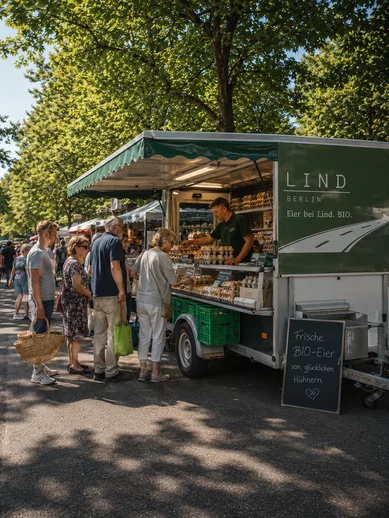 B96 mit ihrem Marktstand