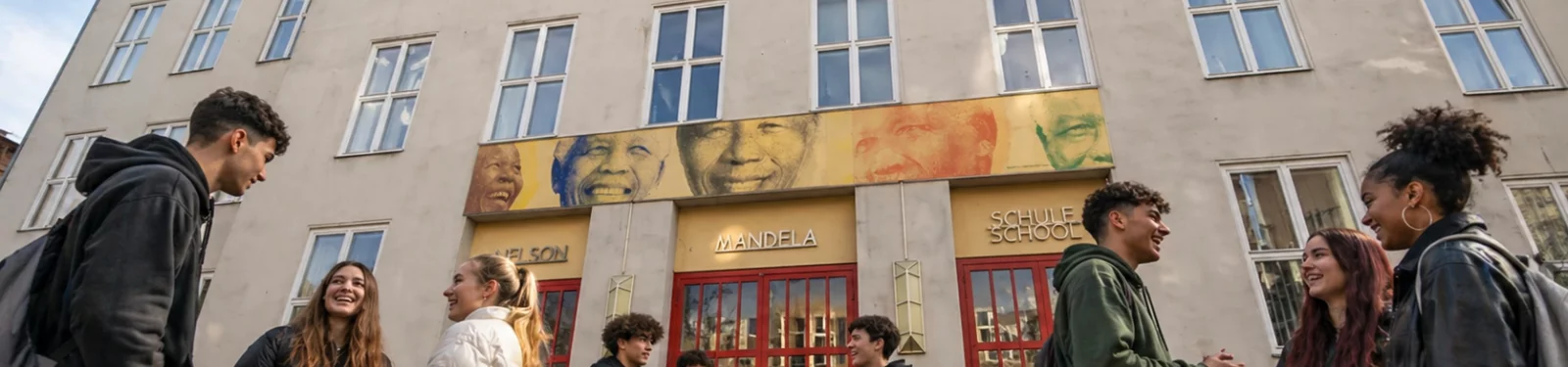 Schüler der Nelson Mandela Schule aus Berlin