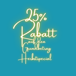     Grafik mit Text „25 % Rabatt auf den Grundbetrag – Herbstspecial“ der Fahrschule Lind in Berlin Steglitz