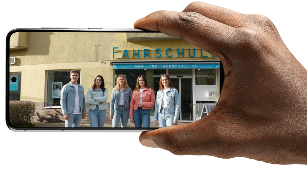 Fahrschüler vor der Lind Fahrschule in Berlin Steglitz beim Theorie Crashkurs in den Osterferien